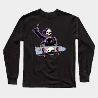 Skateboard Grim Reaper Long Sleeve T-Shirt